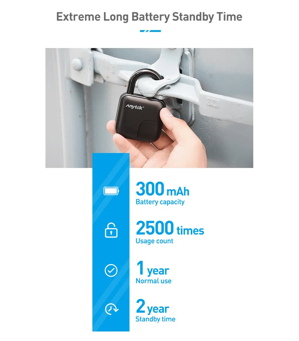 Smart Lock Waterproof L3 Fingerprint Padlock
